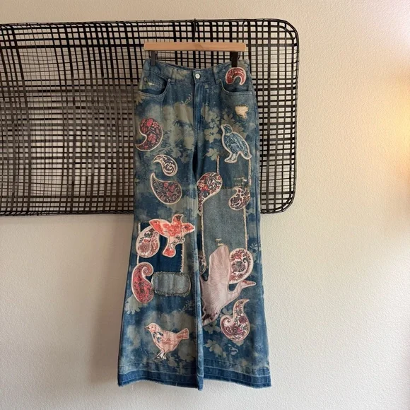 Free people Flying High Patched flare Jeans - Picture 2 of 9